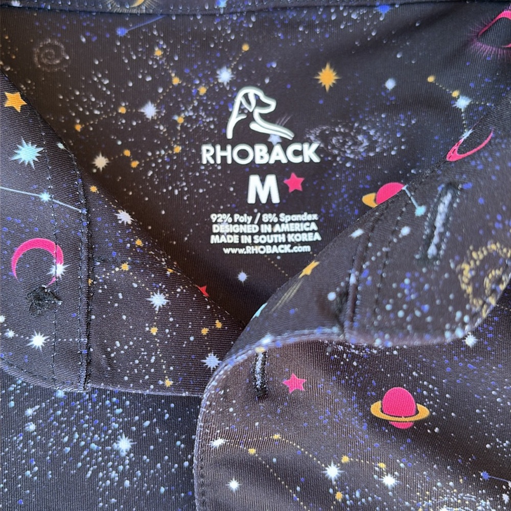 NWOT Rhoback Polo Outer Space design.  Size Medium - Picture 2 of 7